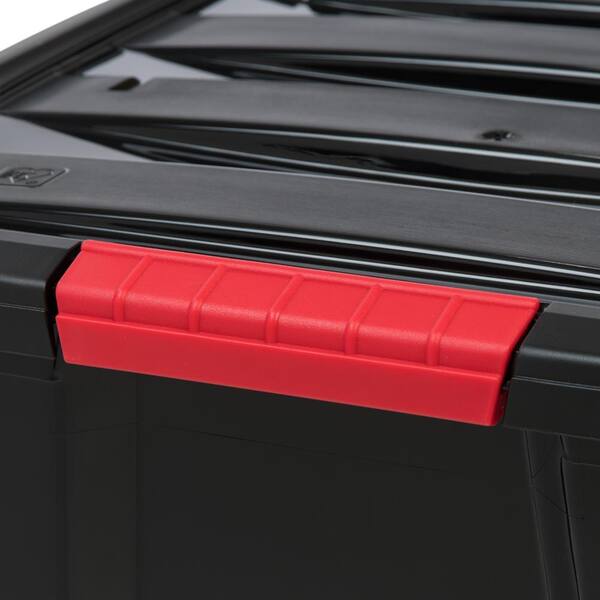 IRIS 54-Qt. Stack and Pull Storage Box in Black (6-Pack) 588339