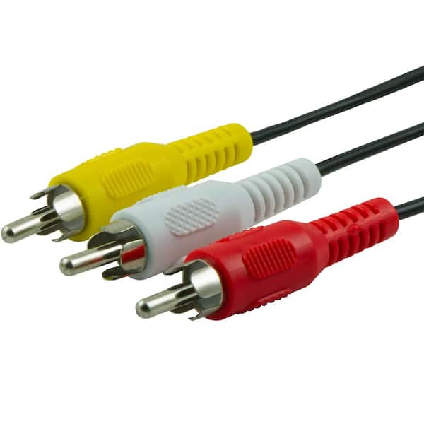 GE 6 ft. Composite RCA Audio/Video Cable with Red, White, and Yellow Ends