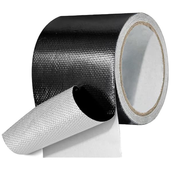 3 in. x 25 ft. Black Waterproof Repair Tape for Fabric Heavy Duty UVproof Awning Tarp Tent Outdoor Repair Patch