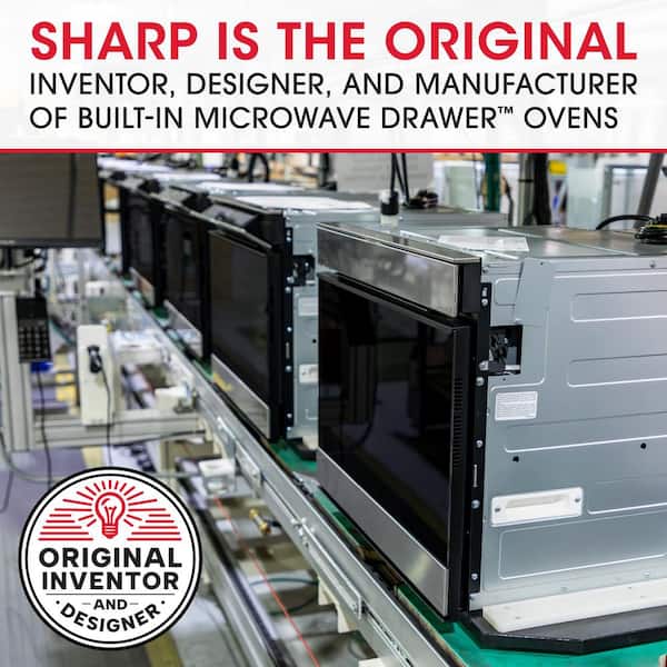 24 in. 1.2 cu. ft. Built-In Microwave Drawer with Concealed Controls in Black Stainless Steel Finish with Sensor Cooking