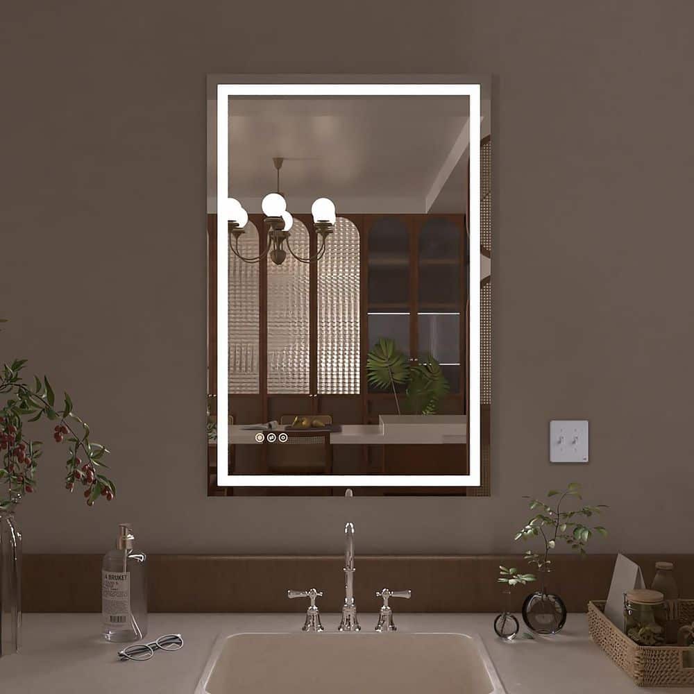 Althea 24 in. W x 36 in. H Rectangular Frameless LED Anti-Fog Wall Bathroom Vanity Mirror in Polished Crystal price history on PriceWatchPro