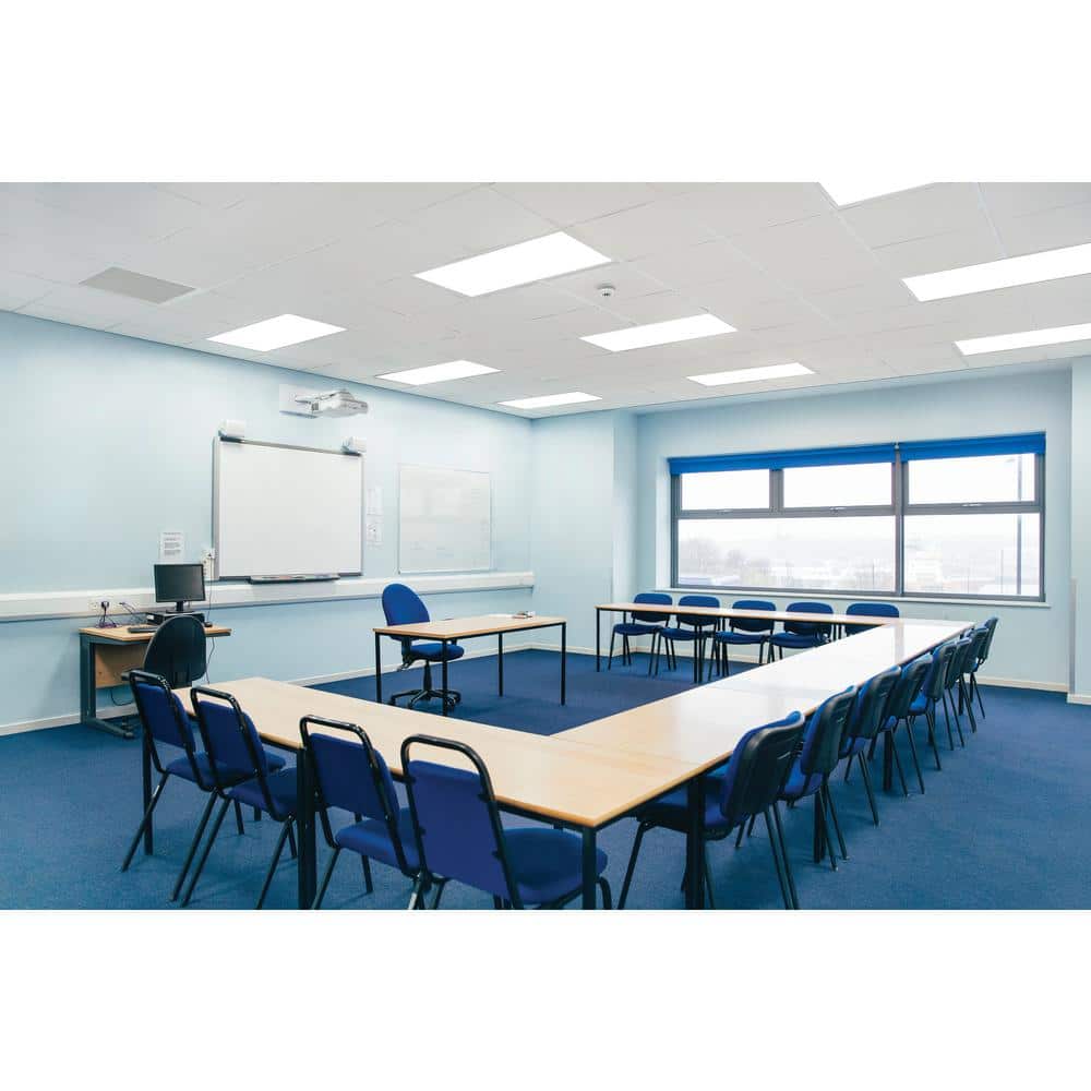 White Aluminum 2x4 LED Flat Panel Ceiling Light