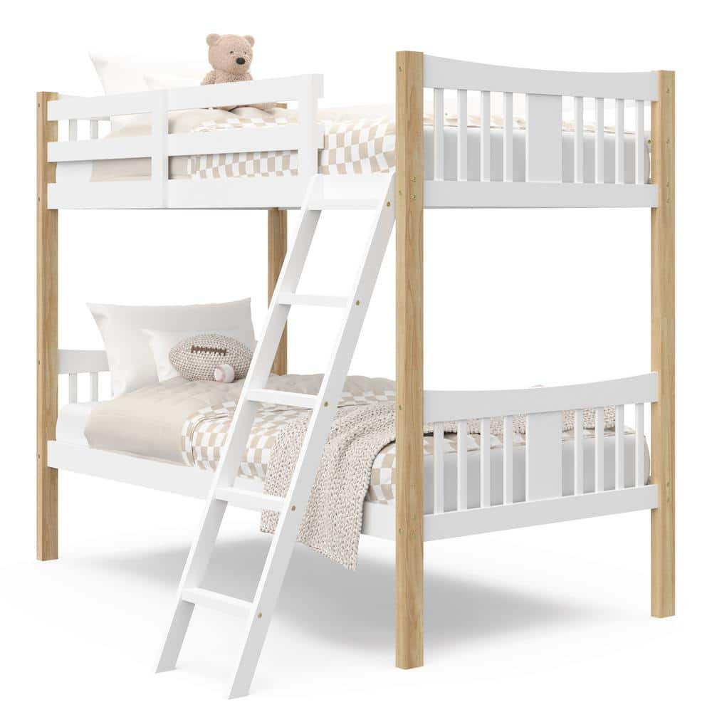 Storkcraft Caribou Solid Hardwood Twin Bunk Bed White with