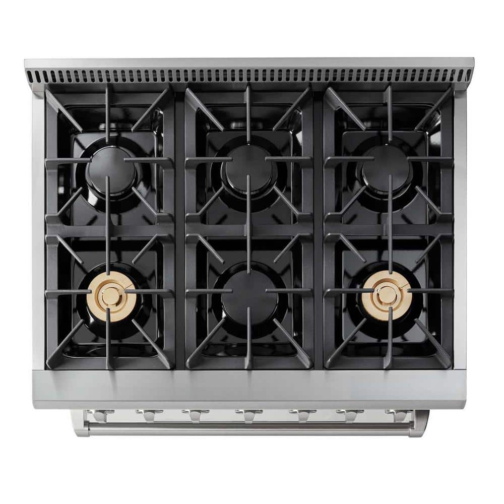 Thor 36" Stainless Steel Dual-Fuel Convection Range with Griddle