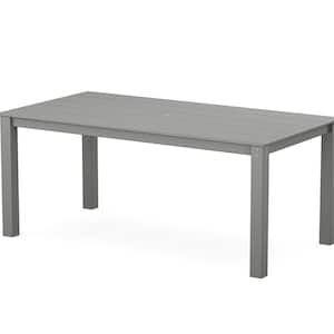 Parsons Slate Grey HDPE Plastic Rectangle 38 in. X 72 in. Dining Table