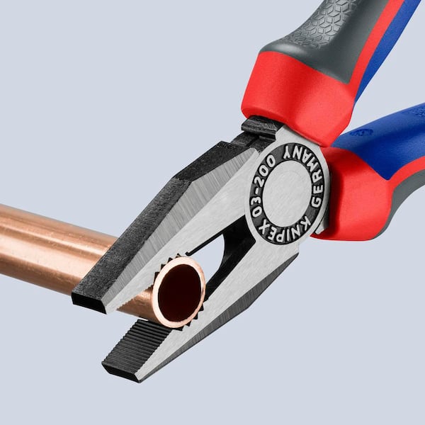 KNIPEX 8 in. Combination Pliers with Comfort Grip 03 02 200 - The