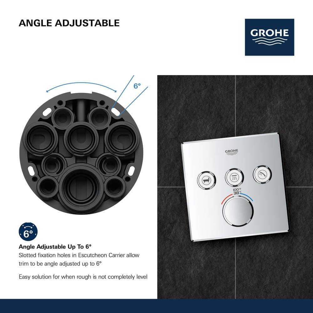 Moon White Metal Wall-Mounted Shower Trim with Push-button Diverter