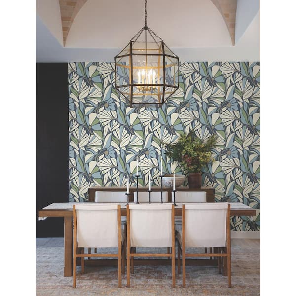 396 in. x 20.5 in. Blue Cabana Club Wallpaper Roll