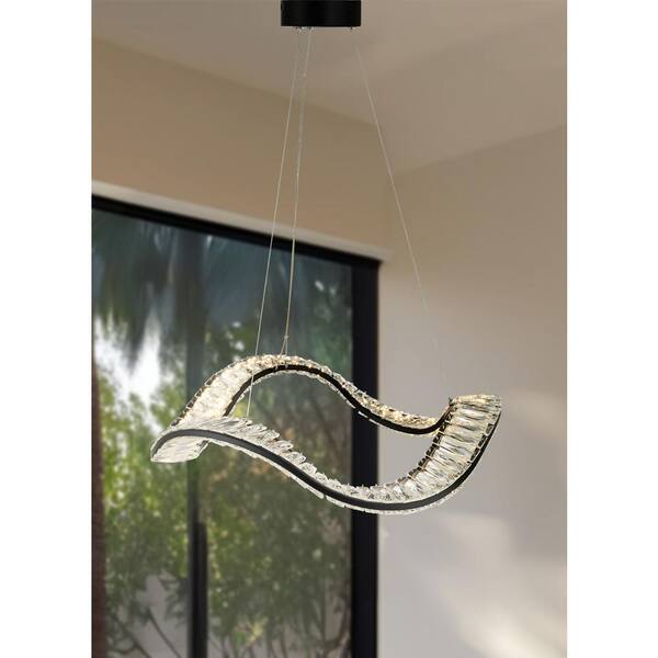 Minka Lavery 1-Light Integrated LED Matte Black Wave