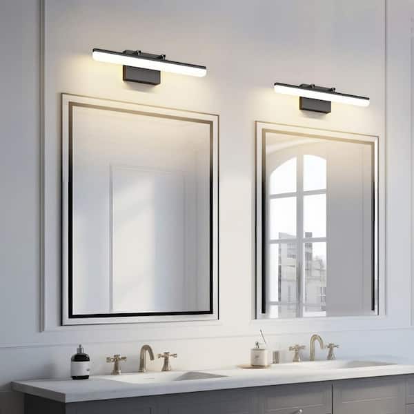 15.94 in. 1-Light Black LED Bathroom Vanity Light Bar with 5-CCT Adjustable Switch