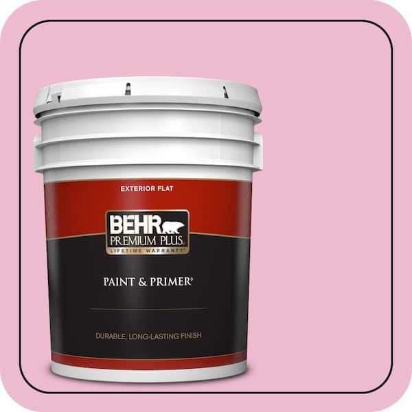 BEHR PREMIUM PLUS 5 gal. #P130-2A Dainty Pink Flat Exterior Paint & Primer