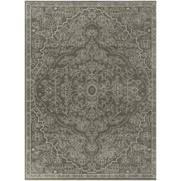 BALTA Telford Taupe 8 ft. x 10 ft. Oriental Medallion Area Rug