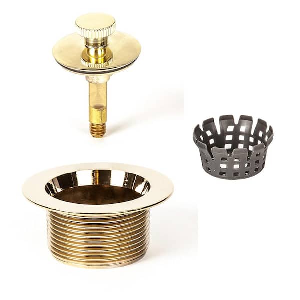 PF WaterWorks Grid/Strainer Bathtub Drain Antique Brass