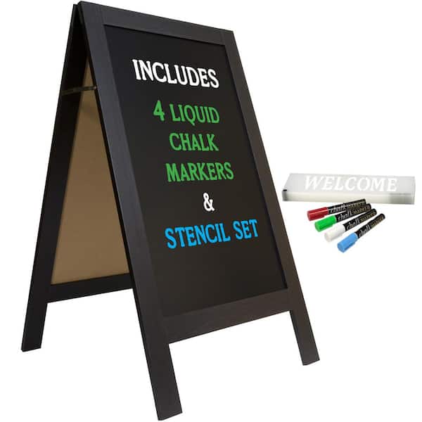 Excello Global Products Excello 24 in. x 36 in. Swinging Message Board Sign, Black