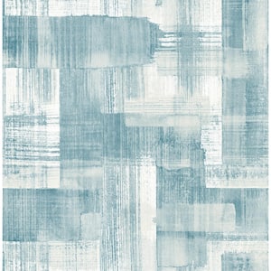 Trosa Teal Brushstroke Strippable Wallpaper (Covers 56.4 sq. ft.)