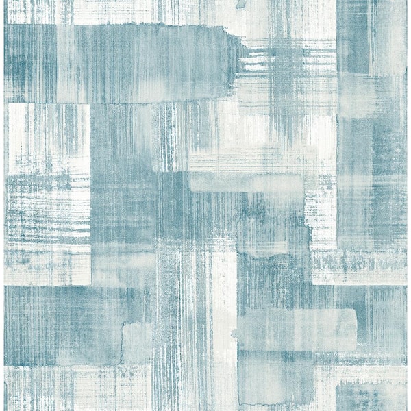 A-Street Prints Trosa Teal Brushstroke Teal Wallpaper Sample