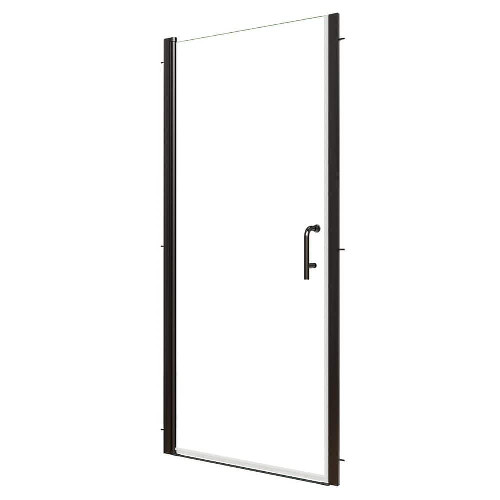 34 in. W x 72 in. H Pivot Semi-Frameless Shower Door in Black with 1/4 in. Clear Glass, 304 Stainless Steel Handle price history on PriceWatchPro