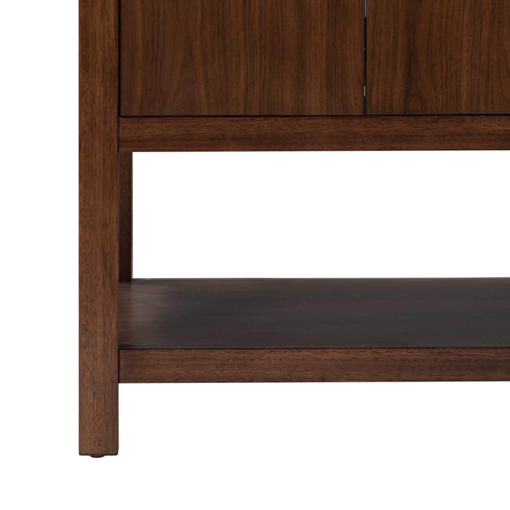 Zoe 36" Walnut Single Vanity with Matte Gold Hardware
