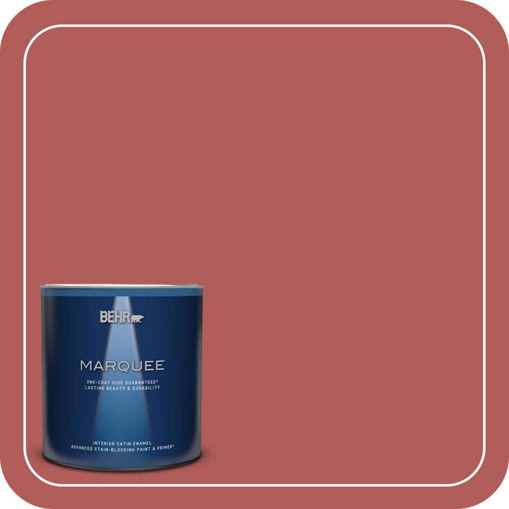 Pottery Red Color BEHR MARQUEE 1 qt. #160D-6 Pottery Red Satin Enamel Interior Paint ...