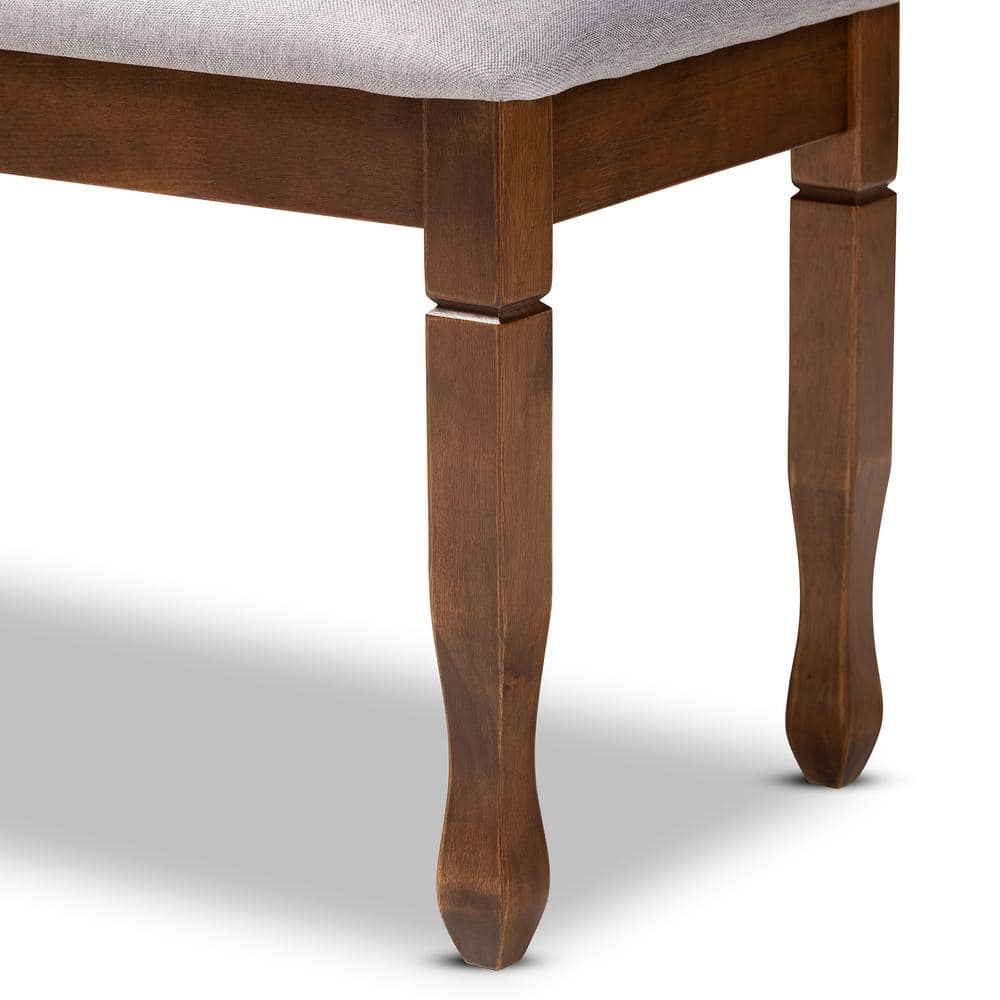 Corey 48'' Gray Fabric and Walnut Wood Classic Dining Bench