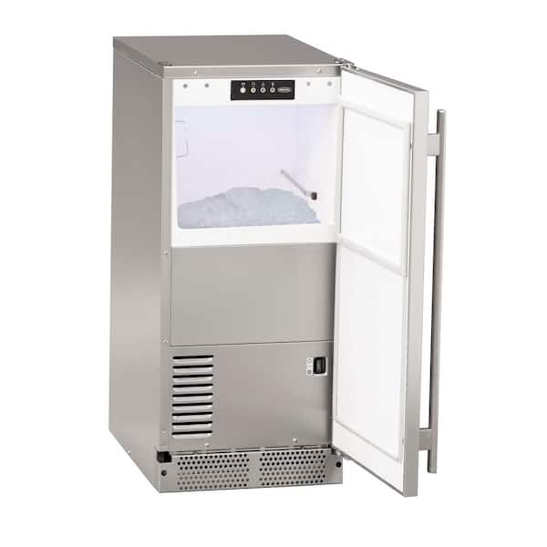 15 in. Nugget Ice Machine 27 lbs. Ice Capacity in Stainless Steel Solid Door