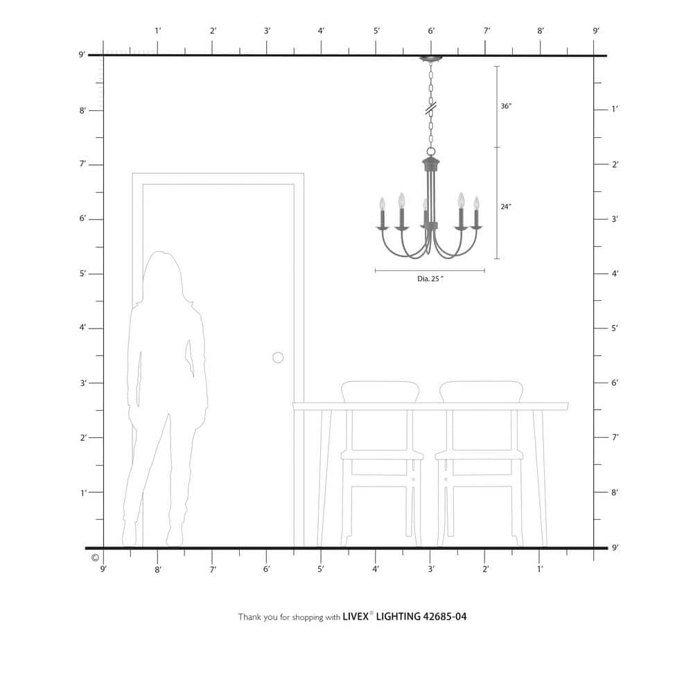 Estate Elegance 5-Light Black Crystal Chandelier