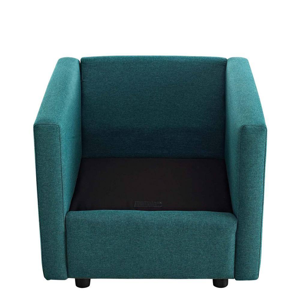 Teal Spot Upholstered Wood Accent Chair with Dense Foam Padding