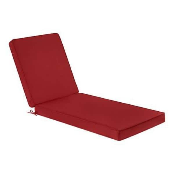 Hampton Bay 26 in. x 49 in. One Piece Outdoor Chaise Lounge Cushion in Chili
