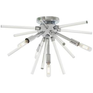 Spiked 4-Light Chrome Flush Mount Light