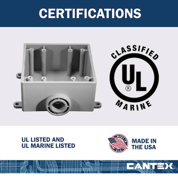 Cantex 1/2 in. 2-Gang FSE Box R5133380 - The Home Depot