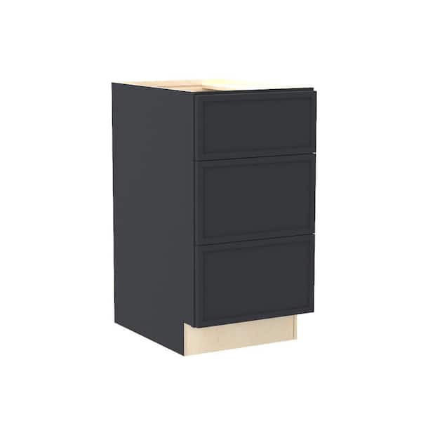 Franklin 18 in. W x 21 in. D x 34.5 in. H Assembled Plywood Drawer Base Bath Cabinet in Valiant Onyx with Soft Close