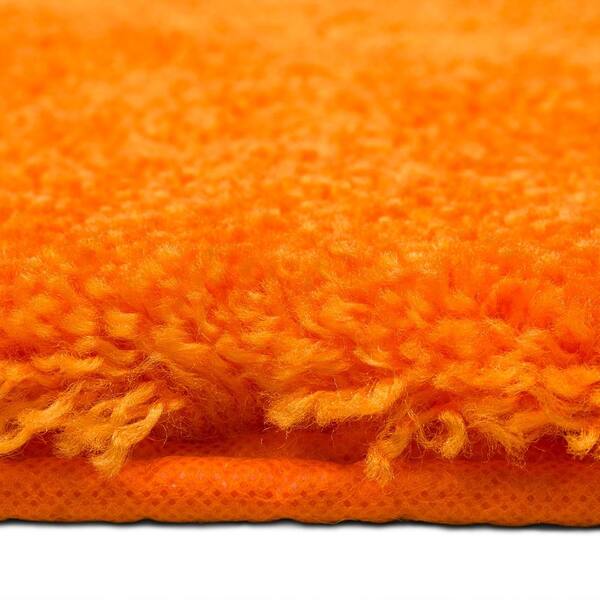 Nylon Machine Washable Bath Mat, Bright Orange Bath Rug