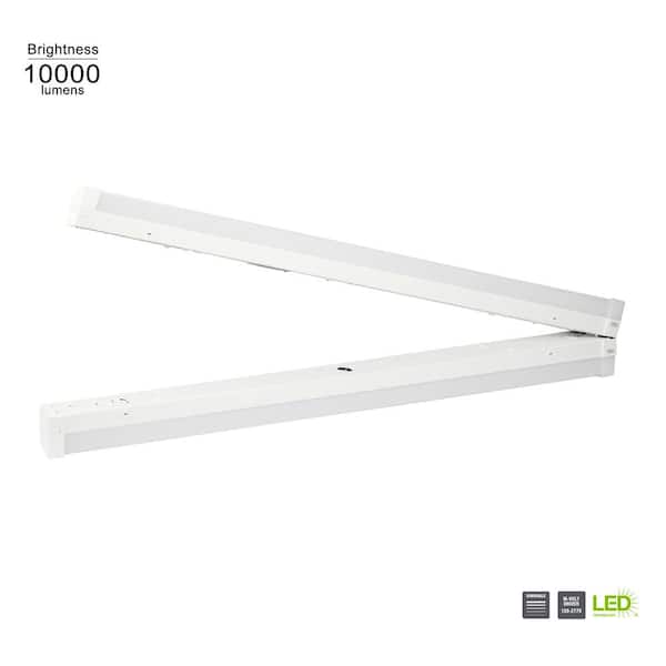 Commercial Electric 8 ft. White Integrated LED Dimmable Strip Light Fixture  at 10000 Lumens, 4000K Bright White WS-WR2A100A1-40 - The Home Depot