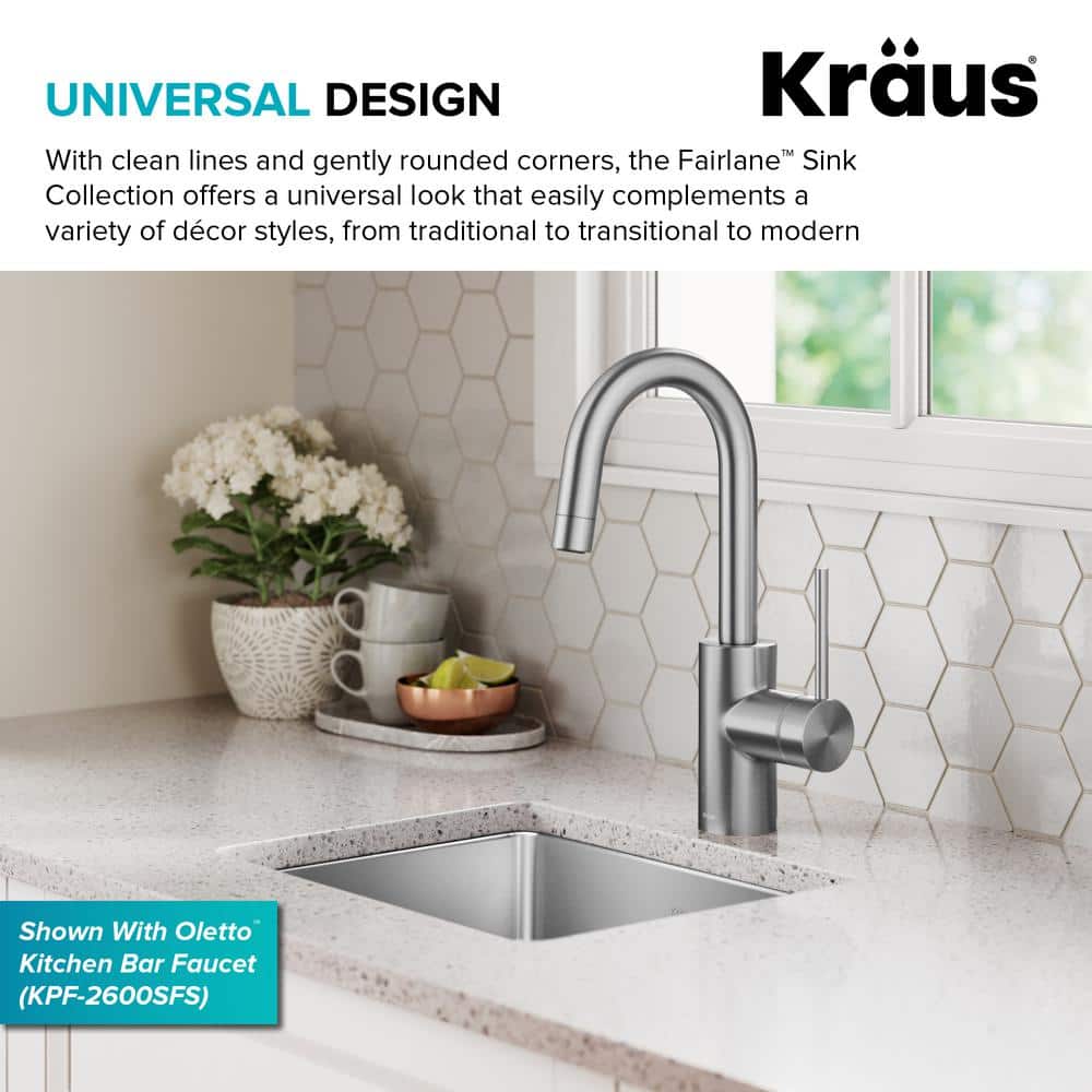 Fairlane 15-inch Stainless Steel Single Bowl Drop-in Kitchen Sink