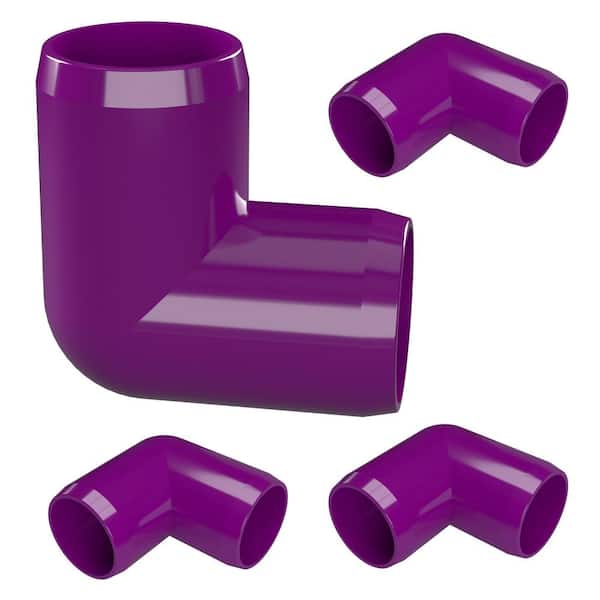 Formufit 1 in. Furniture Grade PVC 90-Degree Elbow in Purple (4-Pack)