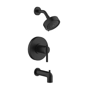 Parma Single Handle 5-Spray Tub and Shower Faucet 1.75 GPM in Satin Black Treysta Cartridge Included
