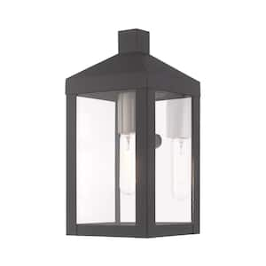 Nyack Mini 1-Light Scandinavian Gray Hardwired Outdoor Wall Lantern Sconce