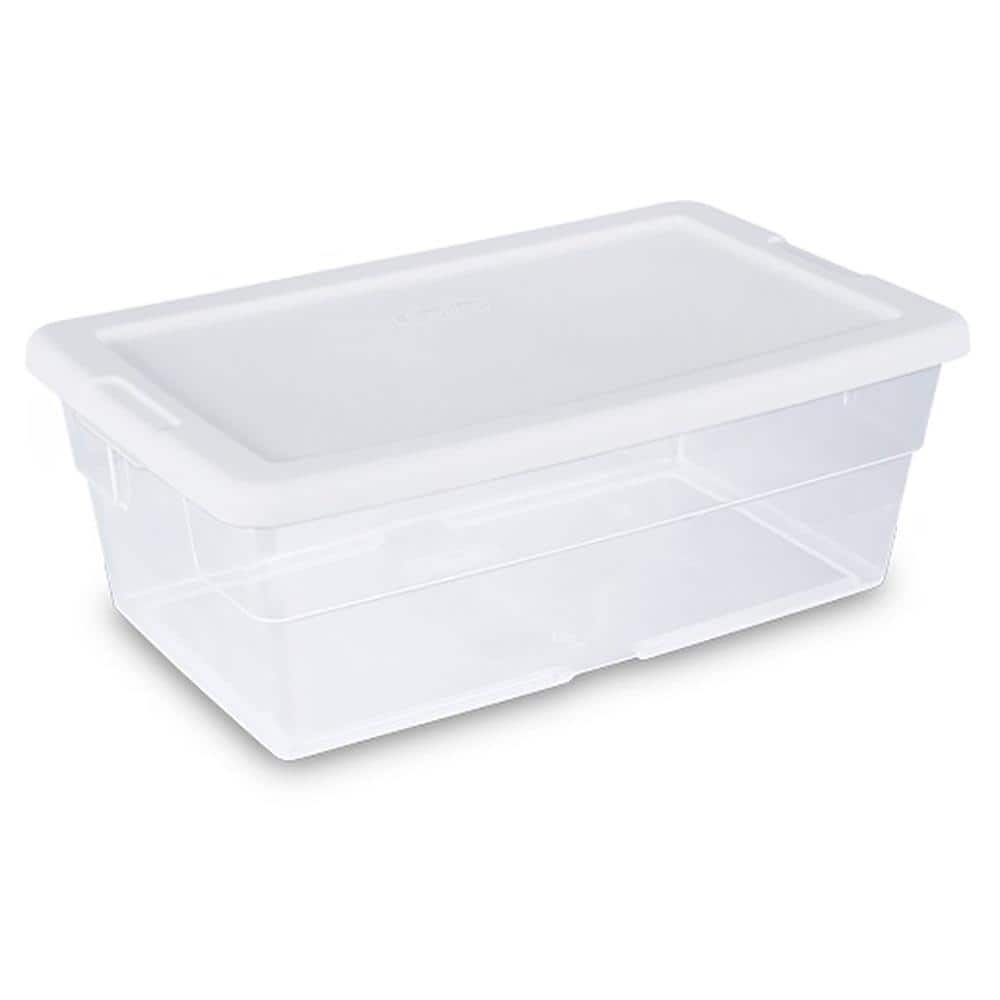 Sterilite 6 Qt. Clear Storage (24-Pack) Bundled with VELCRO Brand Ties ...