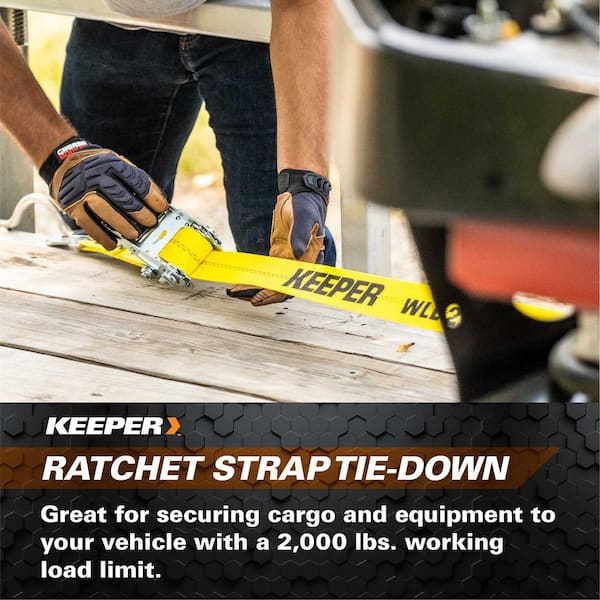 Keeper 2 in. x 8 ft. 2,000 lbs. Auto Ratchet Tie Down Straps 04106 - The  Home Depot
