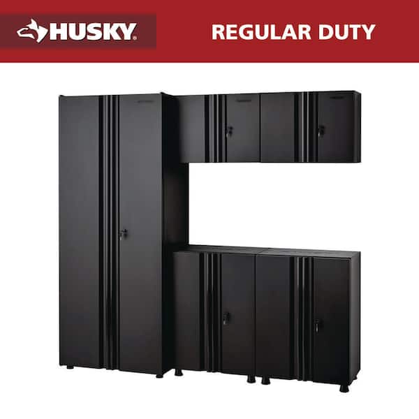 Regular Duty Welded 78.4 in. W x 75 in. H x 19.6 in. D 21-Gauge Steel 5-Piece Garage Storage System in Black