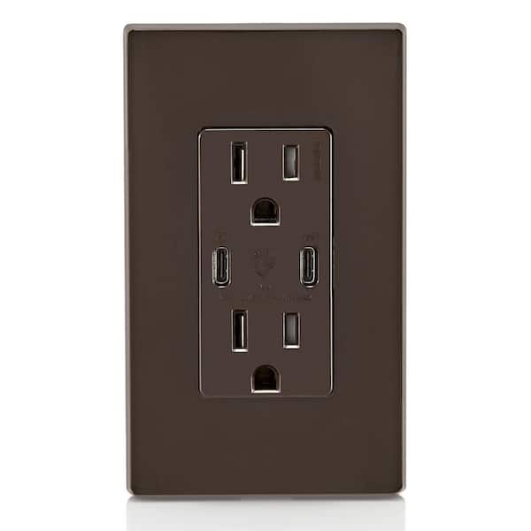 15 Amp 125 V Tamper Resistant Duplex Outlet/Receptacle, Brown (1-Pack) T5637-B
