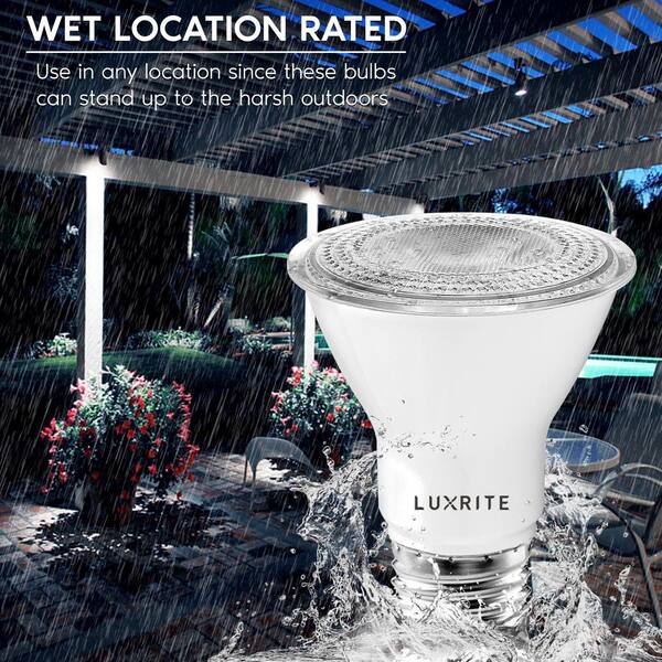 LUXRITE 50-Watt Equivalent PAR20 Dimmable LED Light Bulbs 5000K Bright  White Wet Rated (12-Pack) LR31604-12PC - The Home Depot