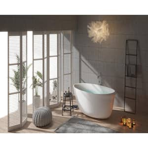67 in. Acrylic Freestanding Bathtub Flatbottom Soaking SPA Tub Not Whirlpool Bathtub in White