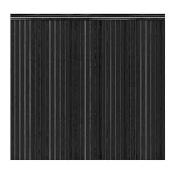 1/4 in. D x 7/8 ft. W x 3-1/6 ft. L Matte Black Fluted Finished Polystyrene Interlock Wainscoting Panel (12-Pack)