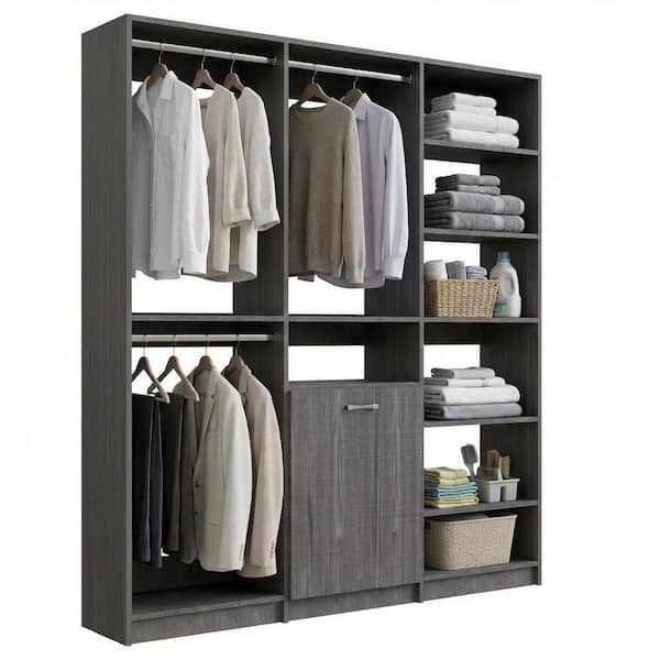 MODULAR CLOSETS Alto Laundry Room 63 in. W Grey Double Hang, Hang