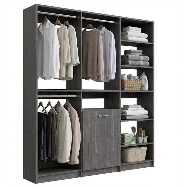 MODULAR CLOSETS Alto Laundry Room 70.5 in. W Grey Double Hang