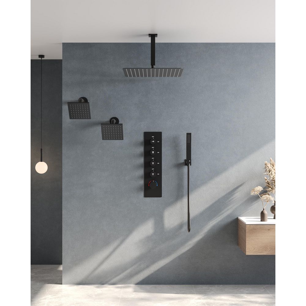 EVERSTEIN 15-Spray Patterns Thermostatic 16, 6 in.Dual Shower Head