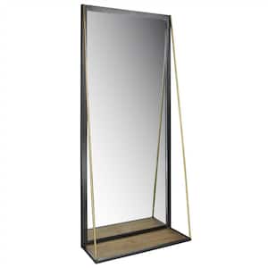 5.5 in. x 31.5 in. Classic Rectangle Framed Black Vanity Mirror