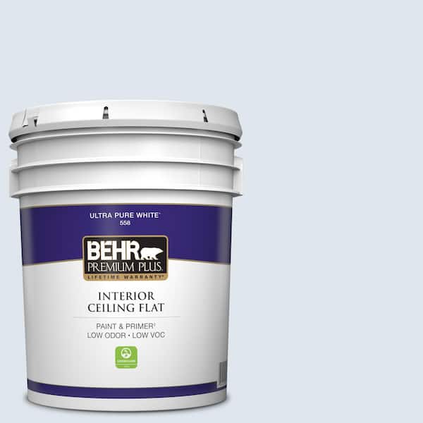 BEHR PREMIUM PLUS 5 gal. #580C-1 Diamond Light Ceiling Flat Interior Paint