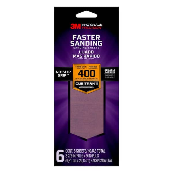 3M Pro Grade Precision 3-2/3 in. x 9 in. 400 Grit Medium Advanced Sanding Sheets (6-Pack)